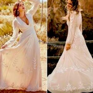 New BHLDN Belize 2 Oyster Embroidered Beaded Wedding Gown
